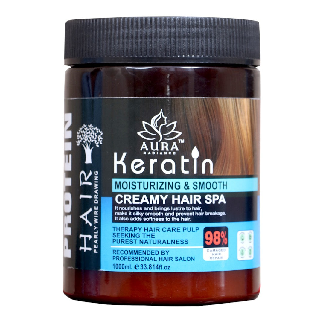 Aura Radiance protein Keratin Treatment Fresh Hair Spa Mask | Deep Nourish, Dry And Frizzy Hair 1000ml All types of hair