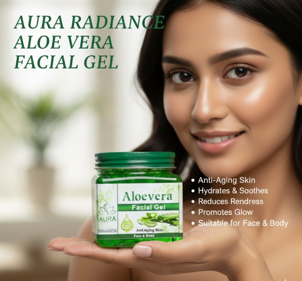 Aura Radiance Aloevera facial gel face and body 380ml