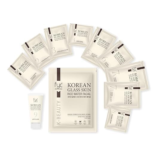 FYC Professional 9 Steps Korean Glass Skin Rice Water Facial Kit - 183 g