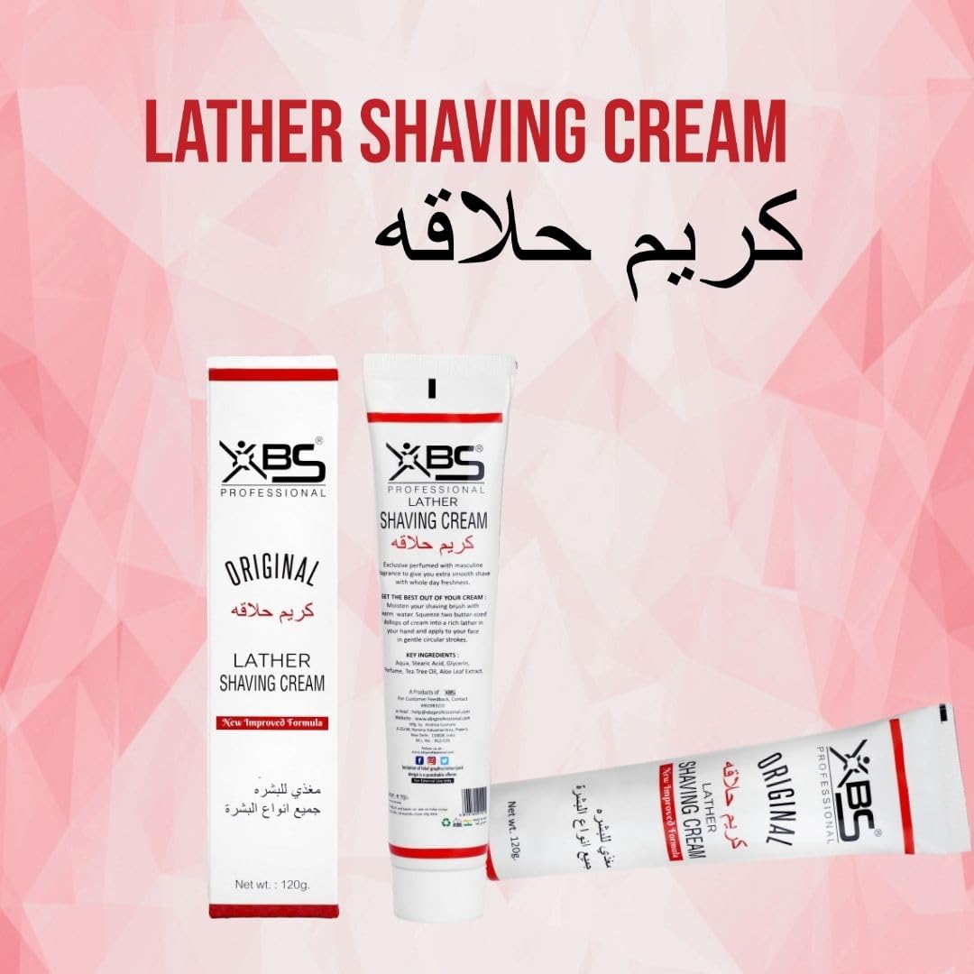 Xbs Leather Shaving Cream smooth Hydrating Formula for Men | 120ml (Pack of 2)