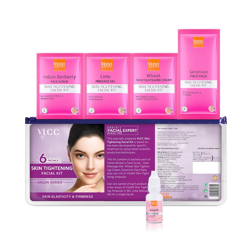 VLCC Skin Tightening Facial Kit (6 Facials) - 240g + 12ml