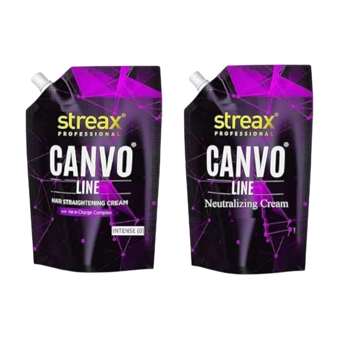 Streax Professional Canvo Line Big Straightening Cream And Neutralizing Cream (Intense).
