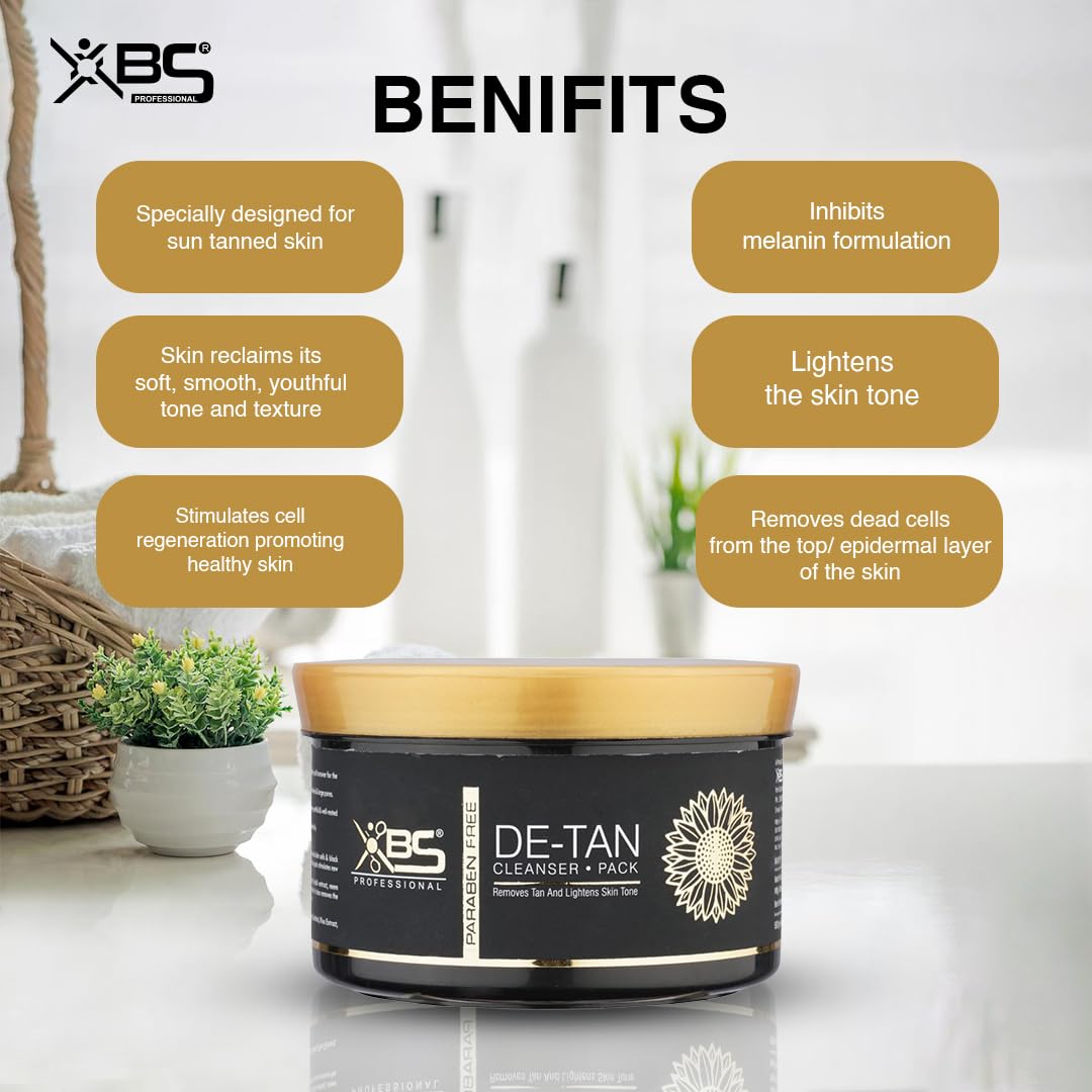 xbs De-Tan Face Cleanser Pack | Tan Removal, Brightening (200g) | For Women & Men