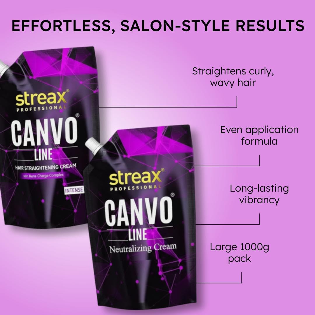 Streax Professional Canvo Line Big Straightening Cream And Neutralizing Cream (Intense).
