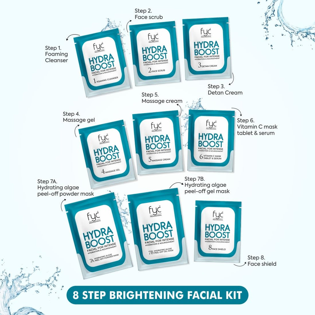 fyc HydraBoost Facial Kit, 8 Step Treatment with Hyaluronic Acid, 185g