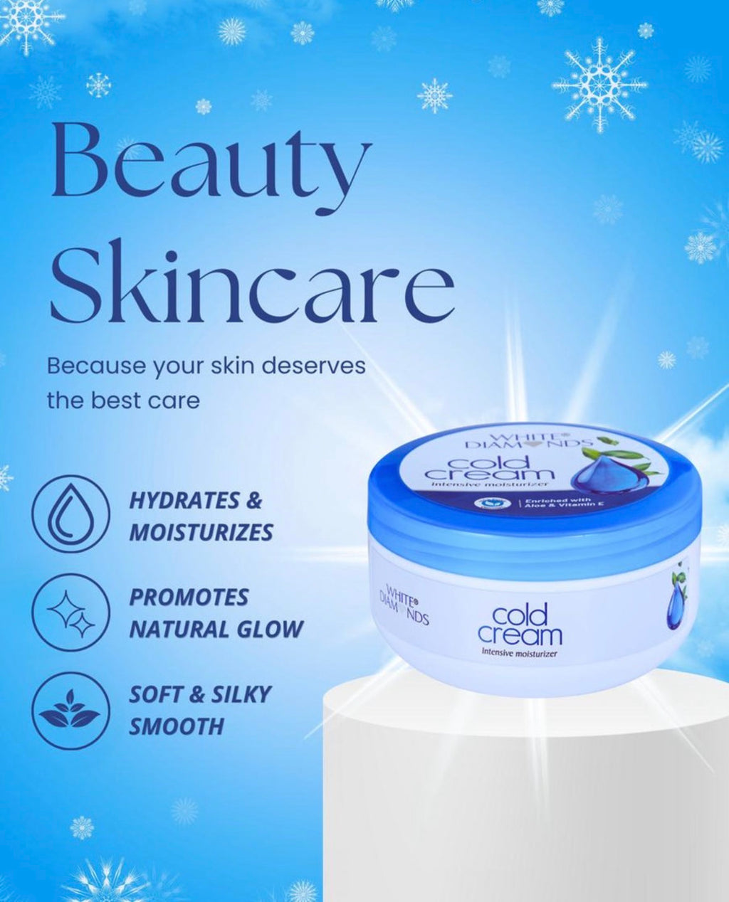 White diamonds Cold Cream Enriched with aloevera and Vitamin E 500’ml