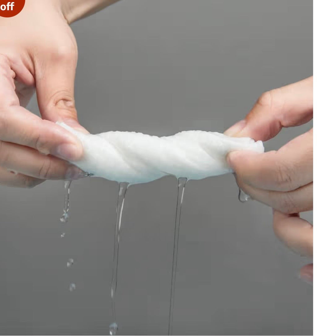 Cotton Disposbale Facial Dry Tissue Pack of 2 total 200pc - 100pc each 8x8inch
