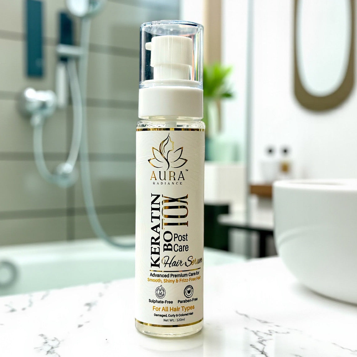 Aura radiance Professional Keratin Botox post care Hair Serum For All types of Hair 120ml