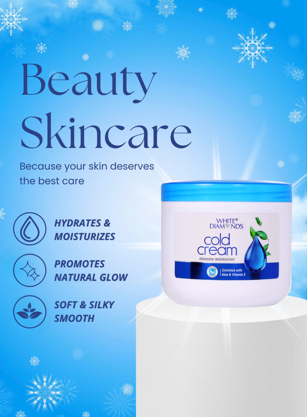 White Diamonds Cold Cream enriched with aloevera and vitamin E 800gm