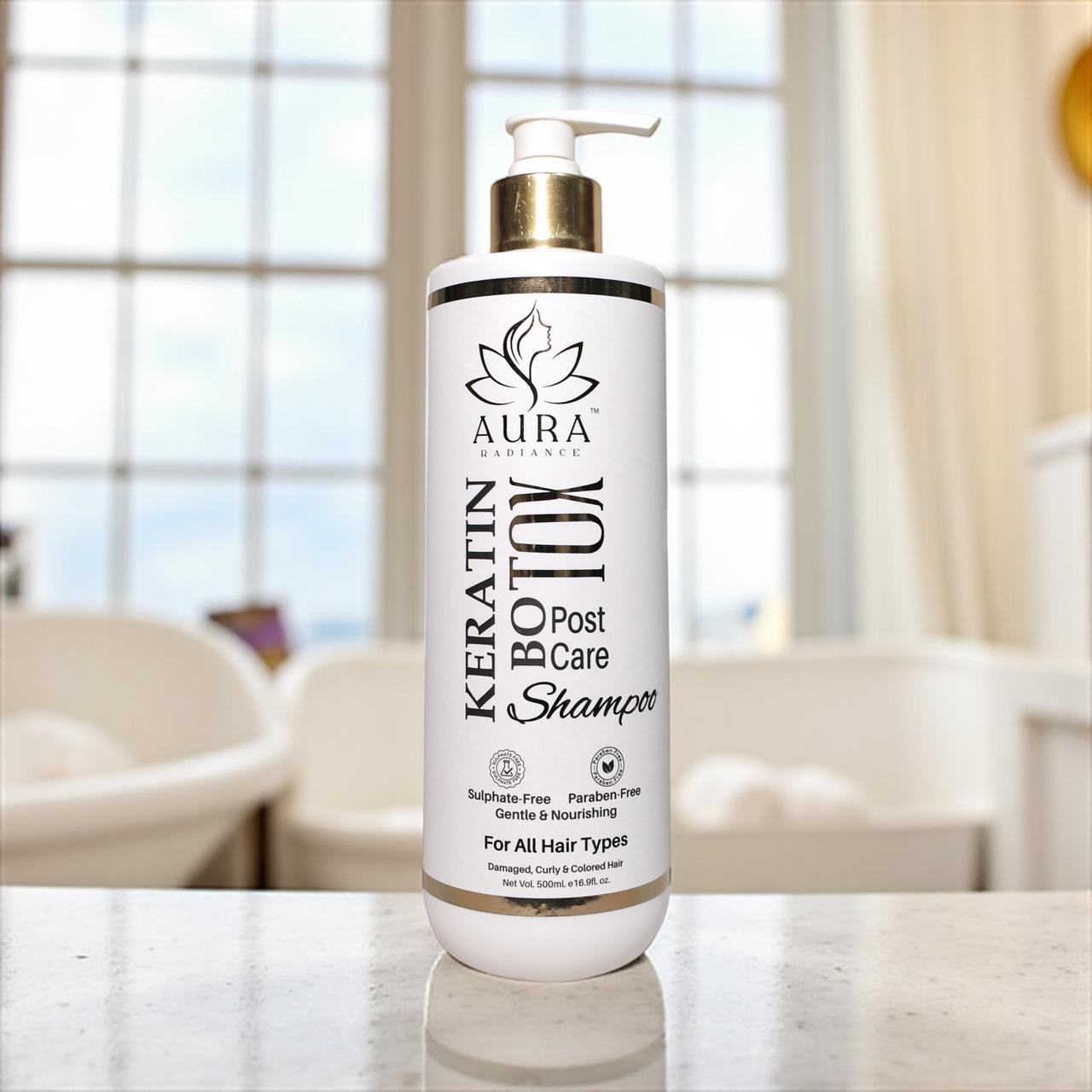 Aura radiance Professional Keratin botox post care shampoo sulphate or paraben free (500 ml)