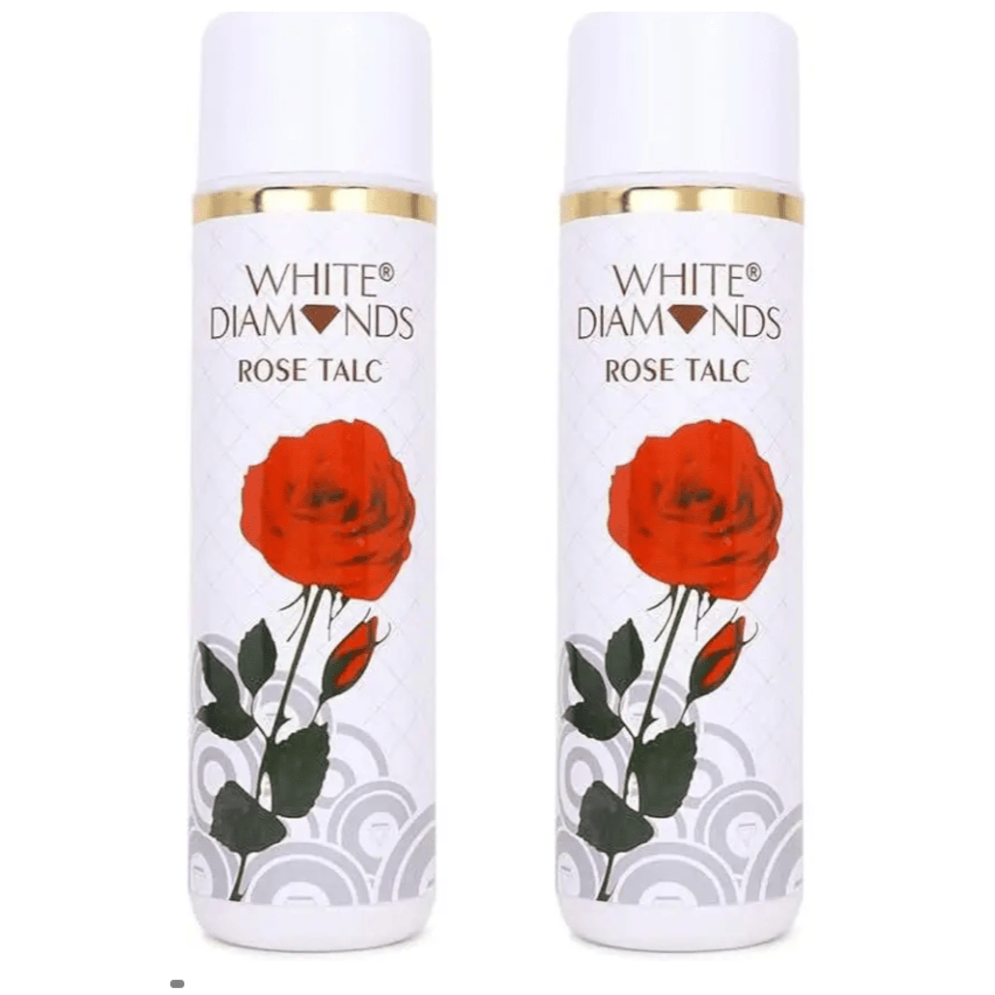 white diamond Rose Talcum Powder Soothing and Refreshing Formula (2 x 300 g)