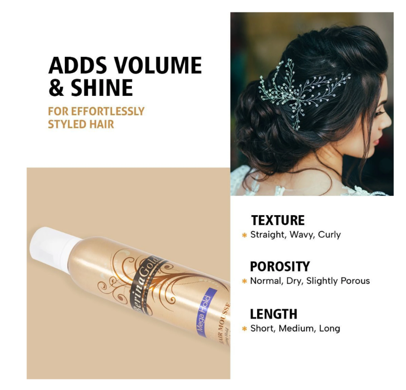 Berina Professional | Hair Mousse | Adds Volume and Texture 300ml