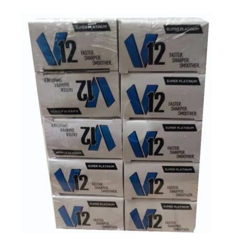 V12 Super Platinum Double Edge Shaving Blades For Men.500 pic razor blade