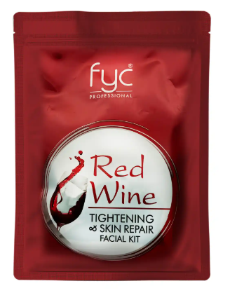 Fyc Professional Red Wine Facial Kit Pouch| 5 Step Facial Kit for Skin Tightening, Repair & Anti-Aging | Glowing & Youthful Skin | 55g | Salon-Style Facial at Home | Suitable for All Skin Types