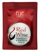 Fyc Professional Red Wine Facial Kit Pouch| 5 Step Facial Kit for Skin Tightening, Repair & Anti-Aging | Glowing & Youthful Skin | 55g | Salon-Style Facial at Home | Suitable for All Skin Types
