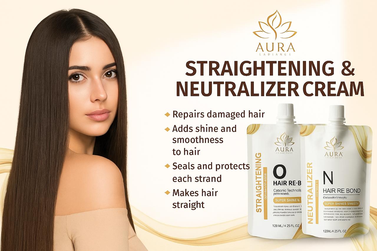 Aura radiance Professional Hair Straightening Cream & Neutralizer with Cationic Technology  (250 ml)