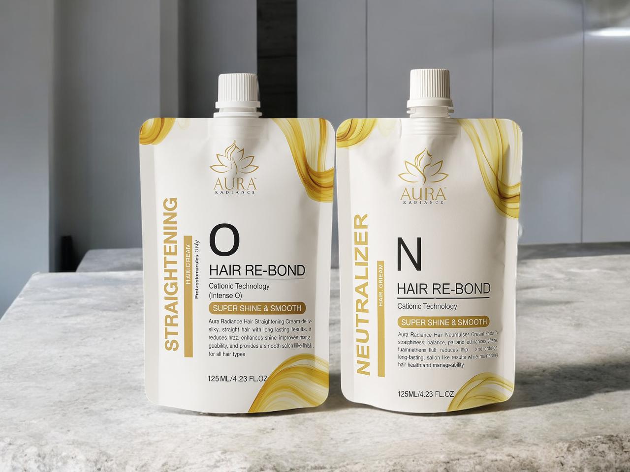 Aura radiance Professional Hair Straightening Cream & Neutralizer with Cationic Technology  (250 ml)