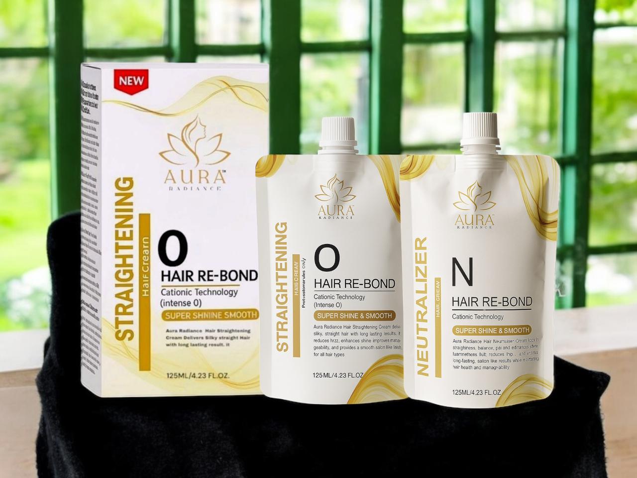 Aura radiance Professional Hair Straightening Cream & Neutralizer with Cationic Technology  (250 ml)