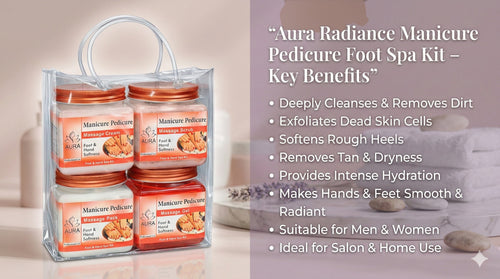 aura radiance manicure pedicure foot and hand spa kit pack of 4 1520gm