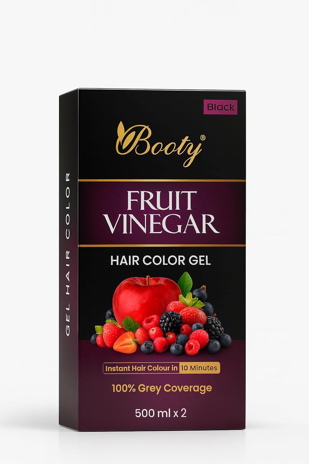 Booty Fruit Vinegar Hair Color Gel, Black  500ml x 2