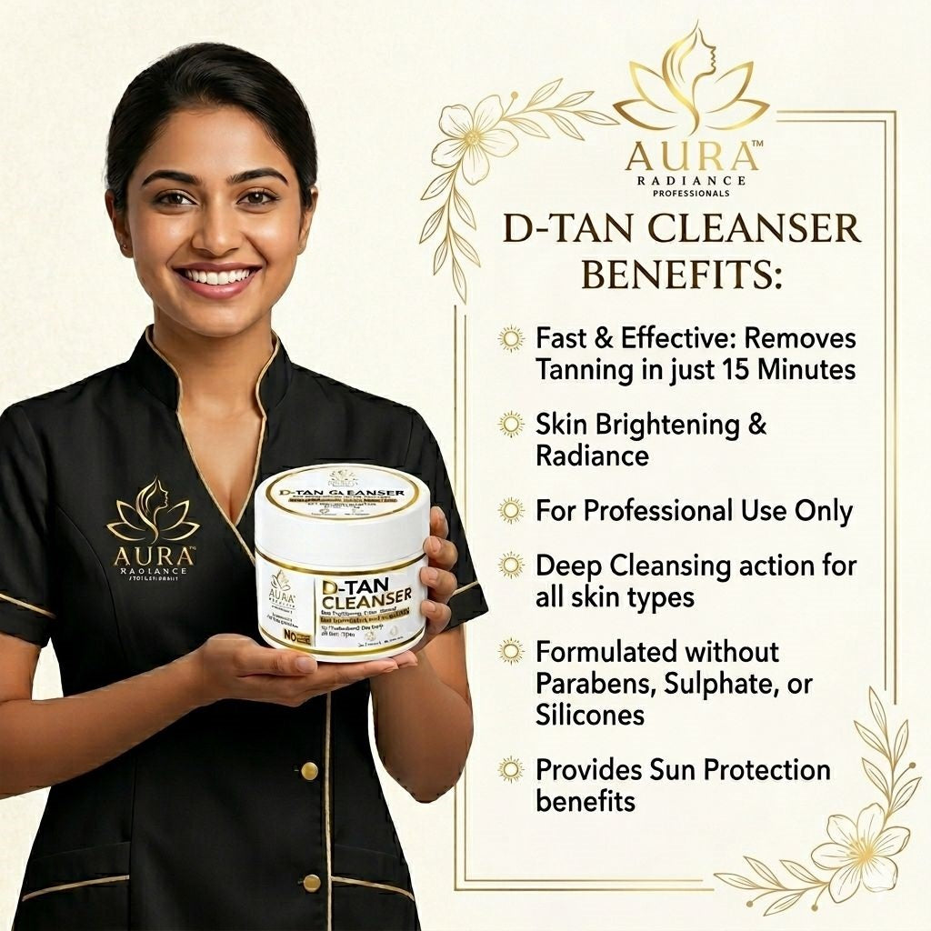 Aura Radiance Professional D tan Cleanser For instant brightening and Glowing Skin Tan removal (200 g)