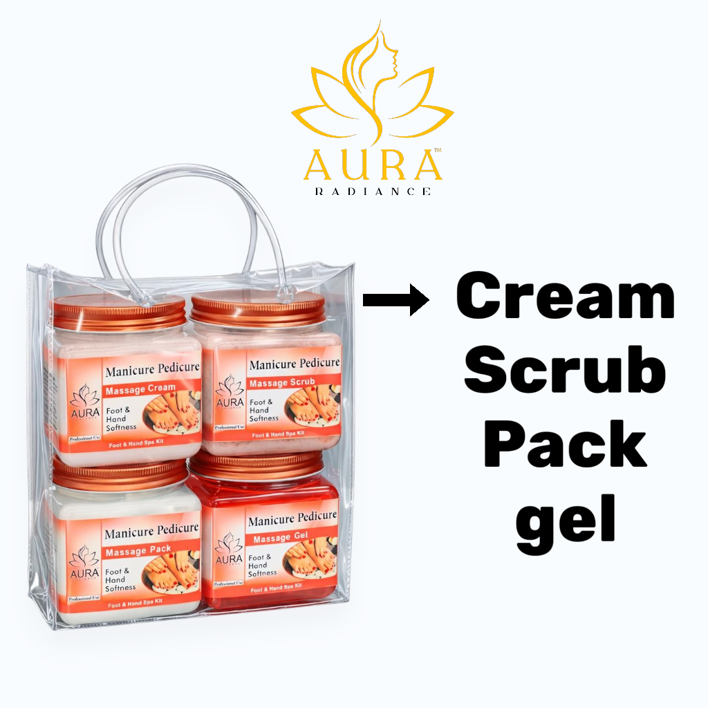 aura radiance manicure pedicure foot and hand spa kit pack of 4 1520gm