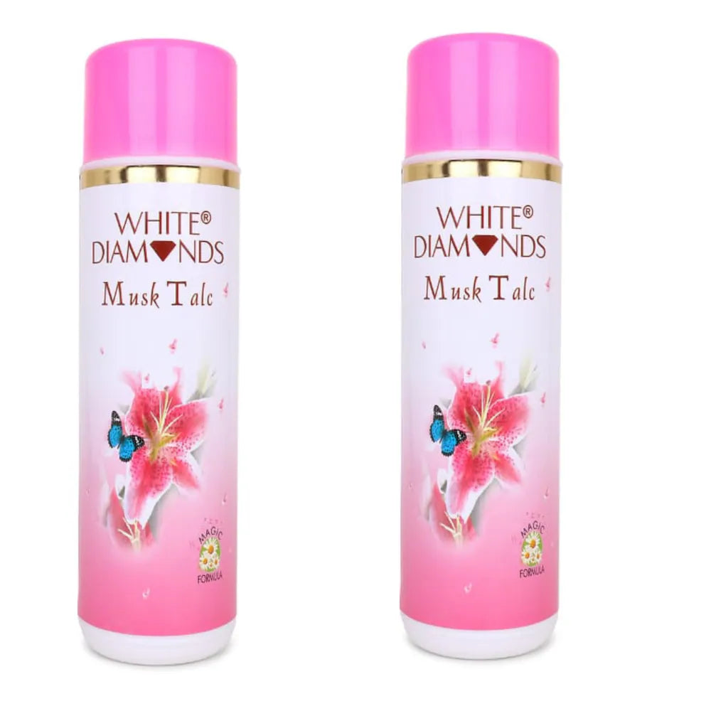 White Diamonds Musk Round Talc 300g ( Pack of 2 )