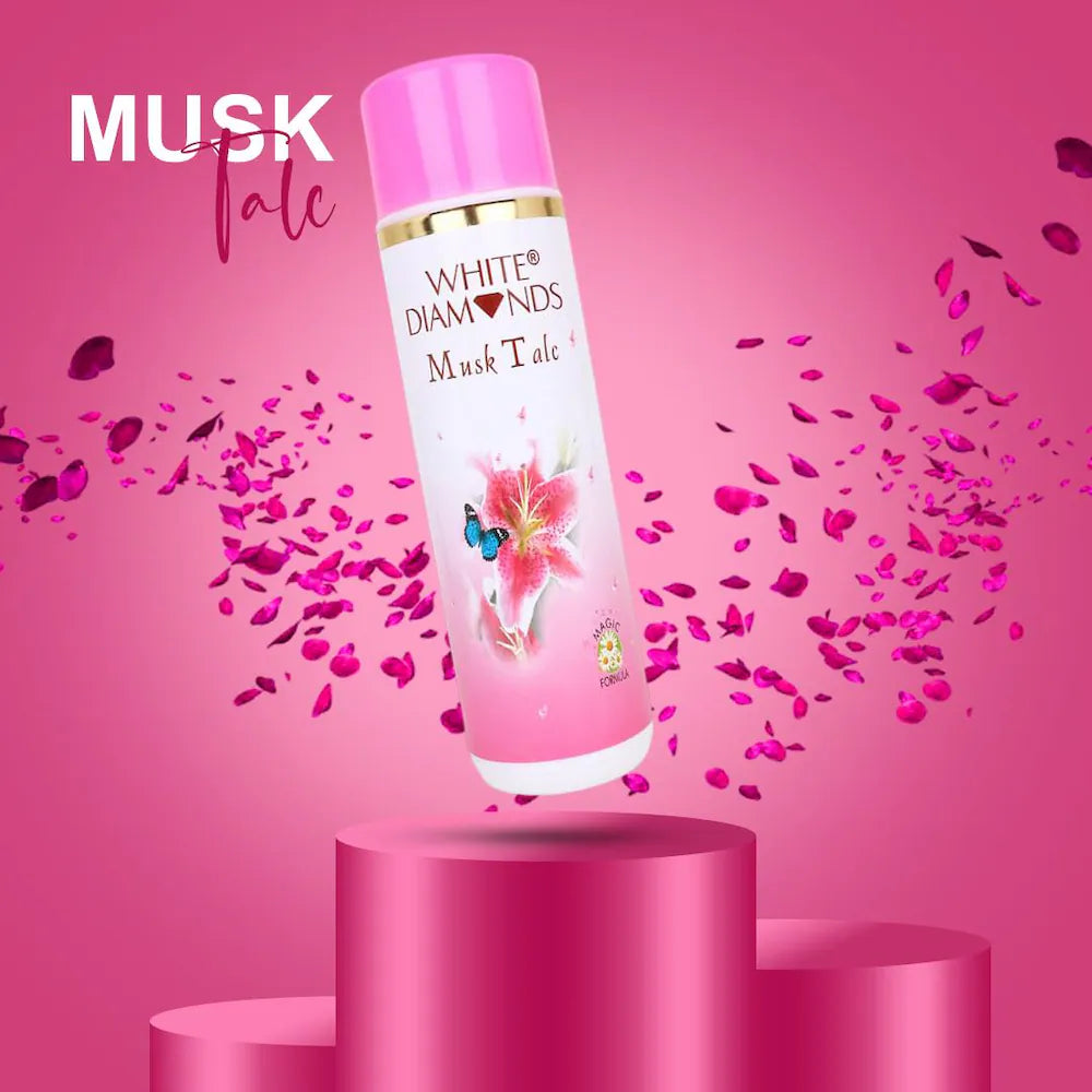 White Diamonds Musk Round Talc 300g ( Pack of 2 )